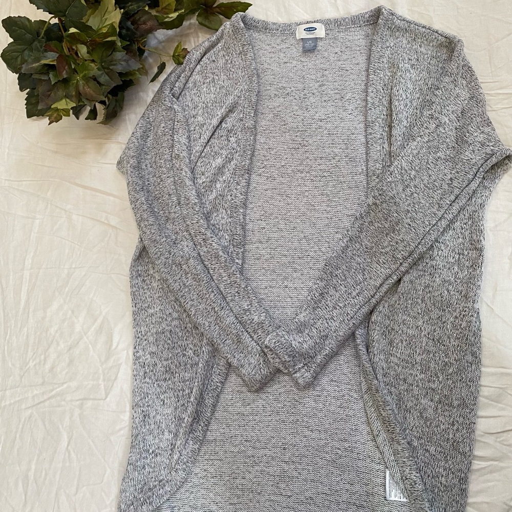 Grey knitted cardigan